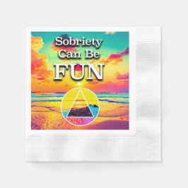 Sobriety Can Be Fun Recovery Slogan Sunrise Pappersservett