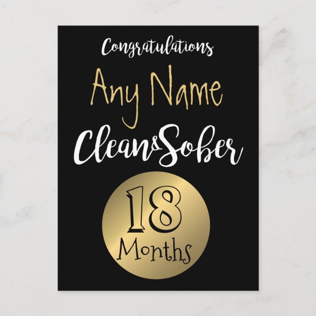 Sobriety Card 12 step sober-årsdag Vykort (Framsida)