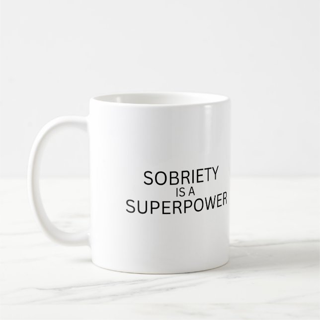 Sobriety Is A Superpower Minimalist Mug Kaffemugg (Vänster)