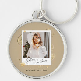 Sobriety jul rund silverfärgad nyckelring