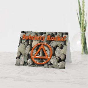 SOBRIETY STEN Sober Recovery Greeting Card Kort