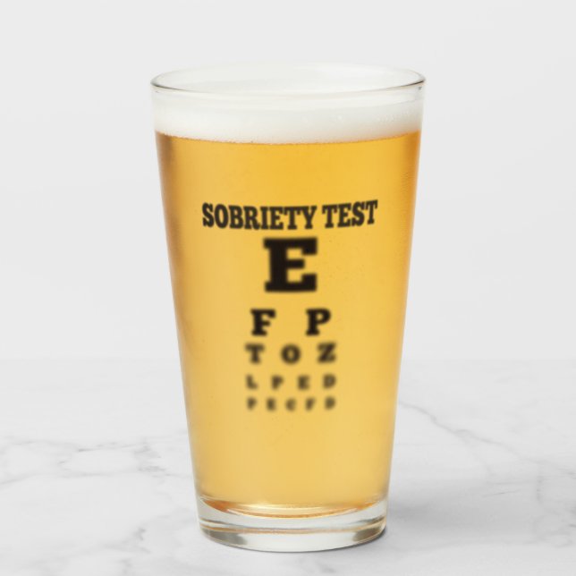 Sobriety Test Blurry Eye Chart Glaskopp (Framsida fylld)