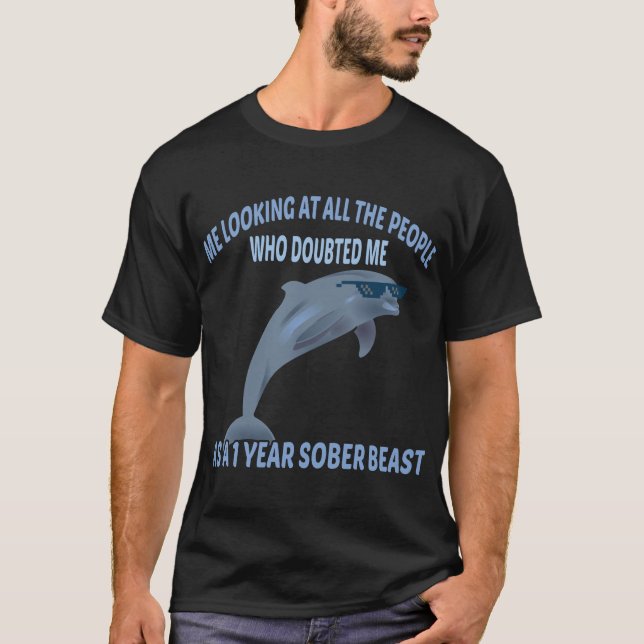 Sobrij 1 års Sober Beast T Shirt (Framsida)