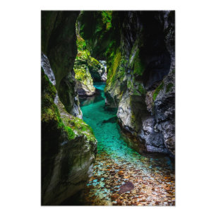 Soca gorge i Slovenien Fototryck