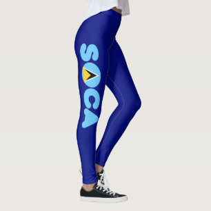 Soca Saint Lucia Flagga Carnival Leggings