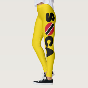 Soca Trinidad & Tobago Flagga Carnival Leggings