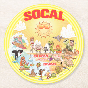 SoCal Beach Paradise Underlägg Papper Rund