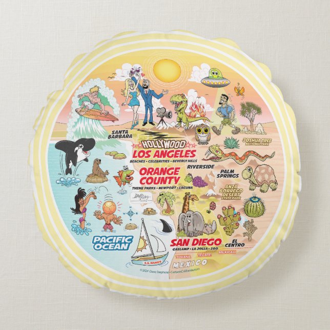 SoCal Dream Rund Kudde (Framsidan)