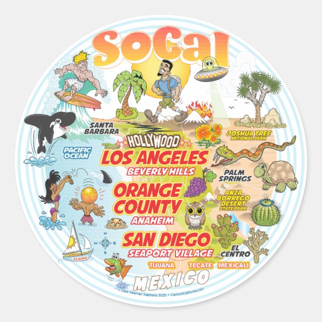 SoCal hamn Runt Klistermärke (Framsida)