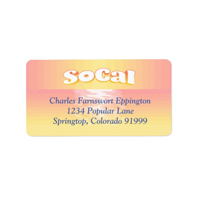 SoCal-inställning Adressetikett (Framsidan)