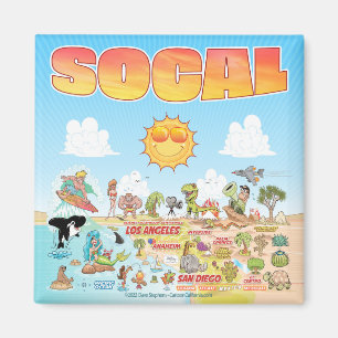 SoCal Sunny Tecknad Magnet