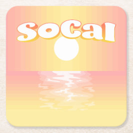 SoCal Sunset Underlägg Papper Kvadrat