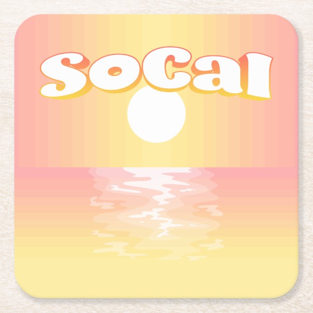 SoCal Sunset Underlägg Papper Kvadrat (Framsidan)