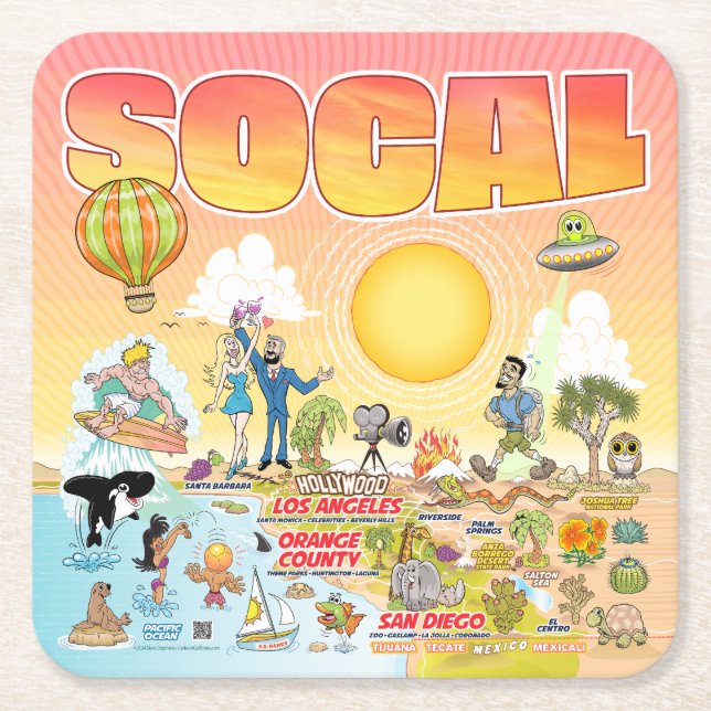 SoCal Underlägg Papper Kvadrat (Framsidan)