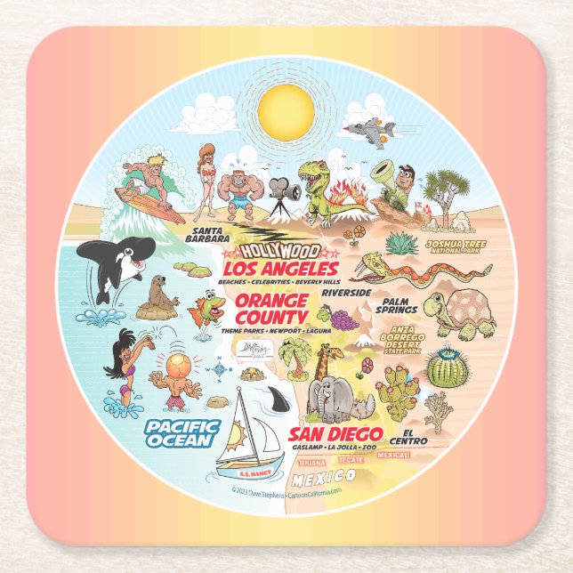 SoCal Underlägg Papper Kvadrat (Framsidan)