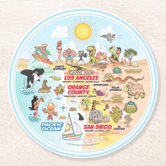 SoCal Underlägg Papper Rund (Framsidan)