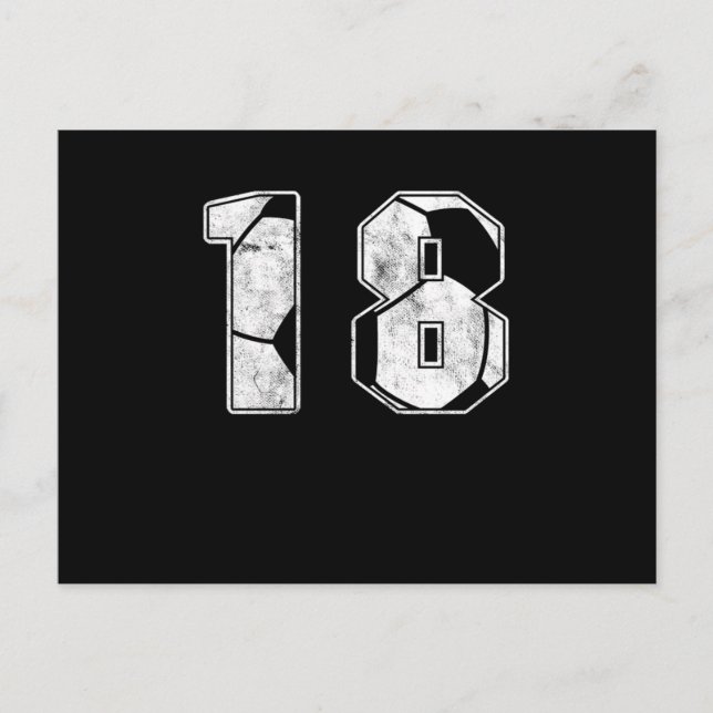 Soccer 18 th Birthday Celebration Sports Gift Vykort (Framsida)