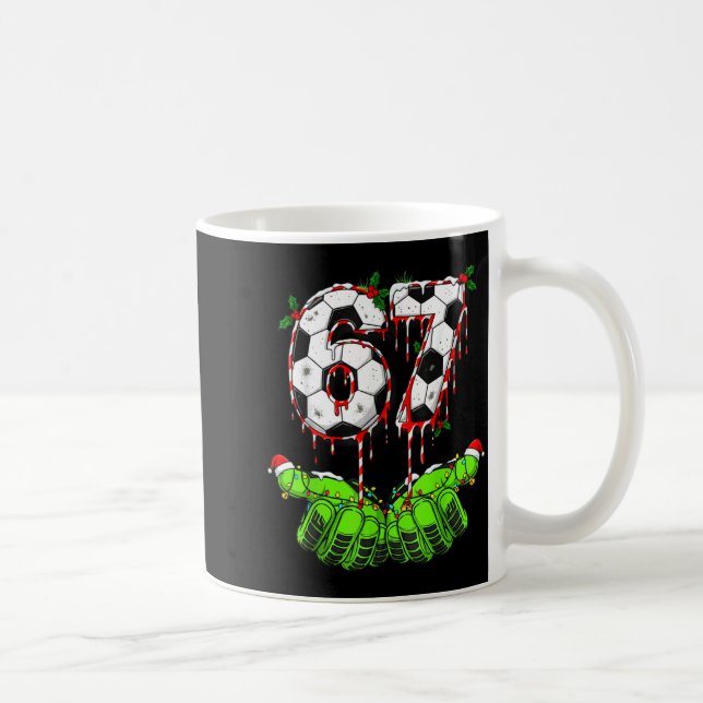 Soccer 67 Six Seven Funny Gen Alpha Meme Drip Chri Kaffemugg (Höger)