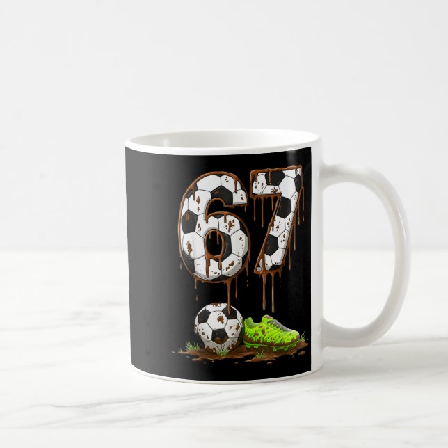 Soccer 67 Six Seven Meme Boys Teens Kids Gen Alpha Kaffemugg (Höger)