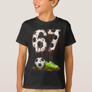 Soccer 67 Six Seven Meme Boys Teens Kids Gen Alpha T Shirt