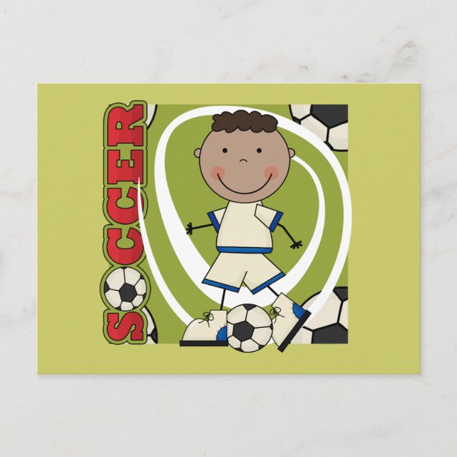 SOCCER - African American Boy TShirts and Gifts Vykort (Framsida)