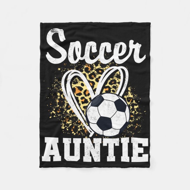 Soccer Auntie Leopard Heart  Fleecefilt (Framsidan)
