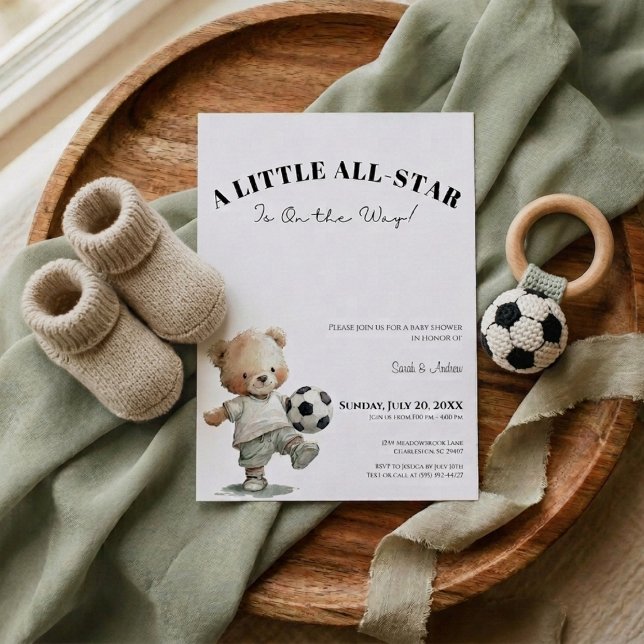 Soccer Baby Shower Invitation | A Little All-Star Inbjudningar (A little all star Baby shower invitation)
