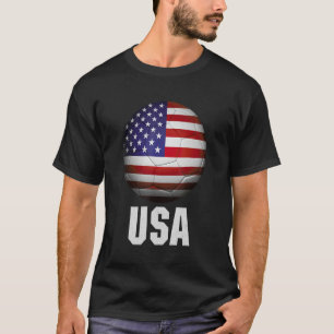 Soccer Ball American Flagga Usa Sports Boys Girls T Shirt
