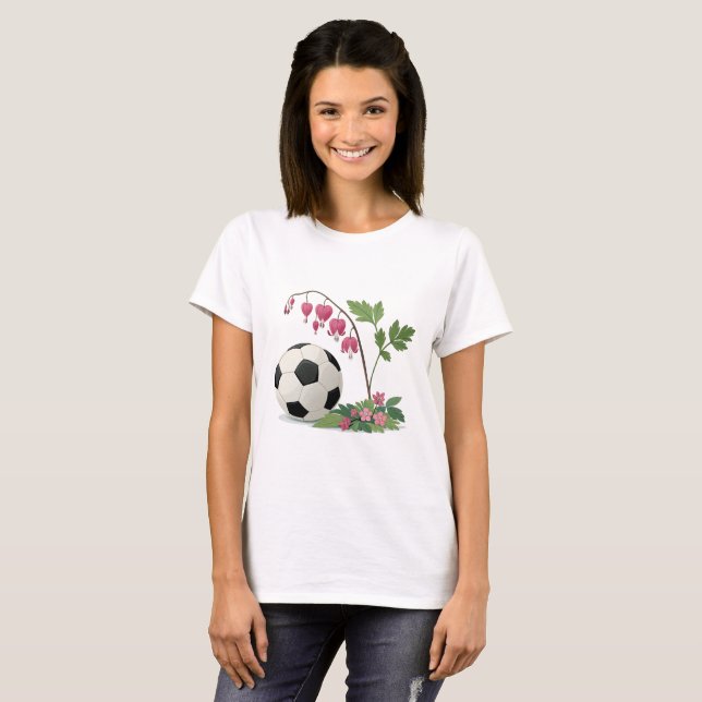 Soccer Ball and Bleeding Heart T Shirt (Hel framsida)