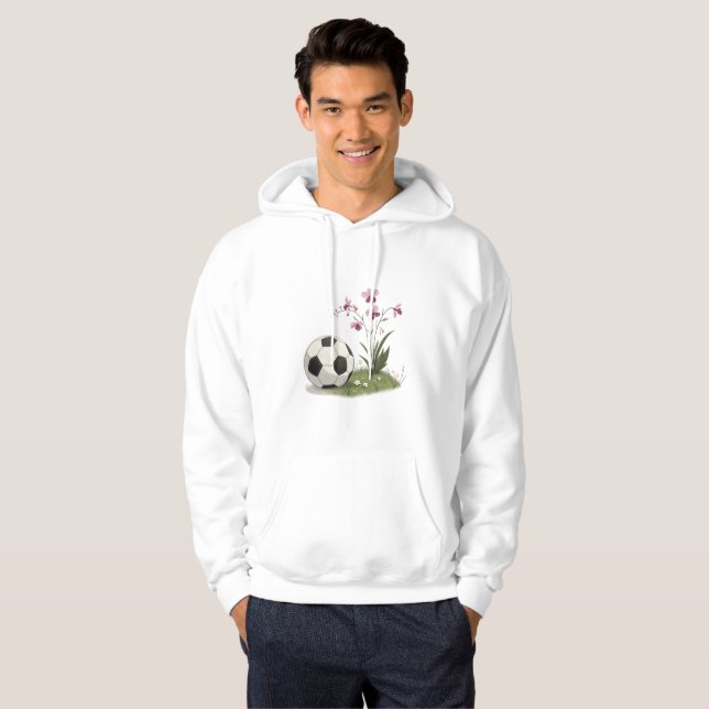 Soccer Ball and Orchidaceae Hoodie (Hel framsida)