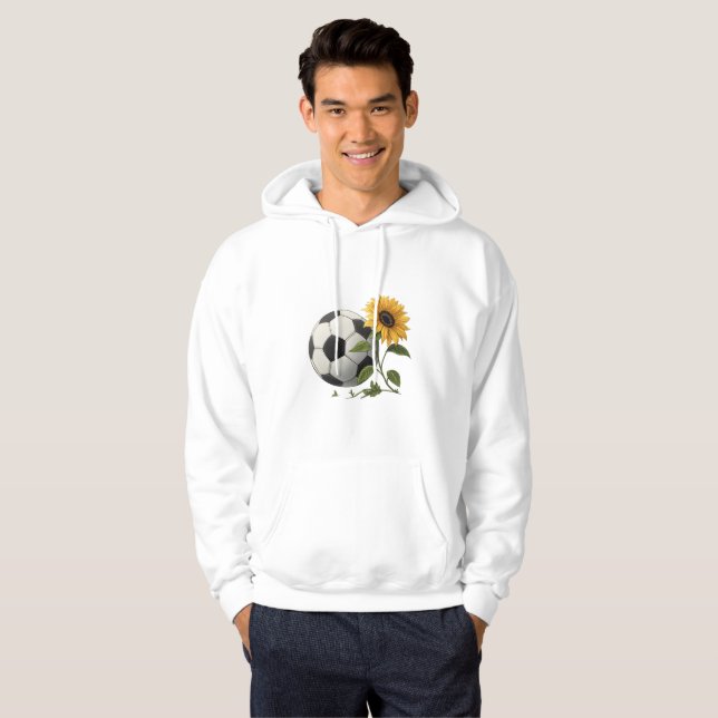 Soccer ball and sunflower hoodie (Hel framsida)