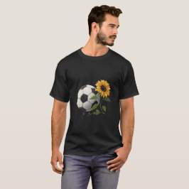 Soccer ball and sunflower t shirt