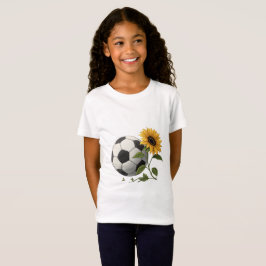 Soccer ball and sunflower t shirt