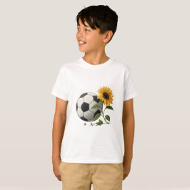 Soccer ball and sunflower t shirt