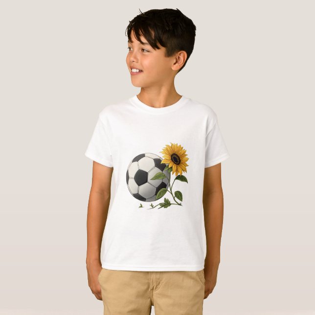 Soccer ball and sunflower t shirt (Hel framsida)