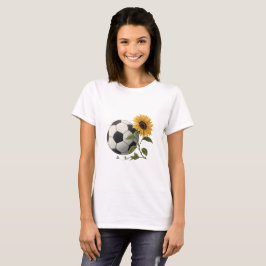 Soccer ball and sunflower t shirt