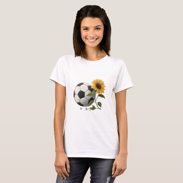 Soccer ball and sunflower t shirt (Hel framsida)