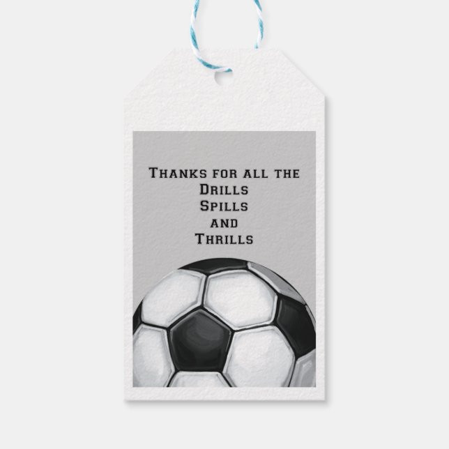 Soccer Ball Art Tack Coach Presentetikett (Baksidan)