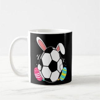 Soccer Ball Bunny Öron Eggs Påsk Day Rabbit Kaffemugg