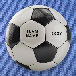 Soccer Ball Button Pin | Custom Team Name Buttons Knapp