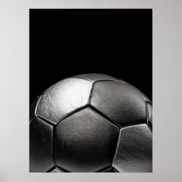 Soccer Ball Dark Dramatic Close Up Poster