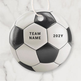 Soccer Ball Favor Tags | Custom Team Name Gift Tag Gåvor Etiketter
