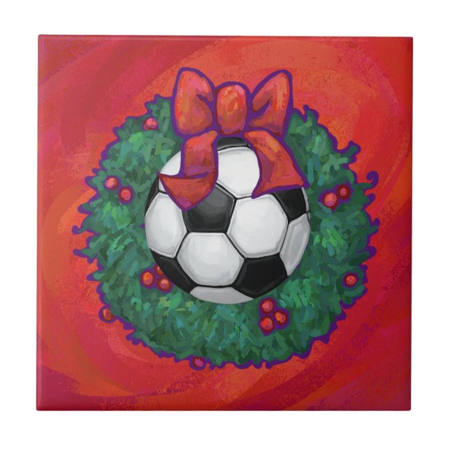 Soccer Ball-jul Kakelplatta (Framsidan)