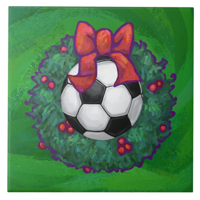 Soccer Ball-jul Kakelplatta (Framsidan)