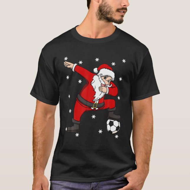 Soccer Ball-juldabbing Jultomten Sport Pl T Shirt (Framsida)
