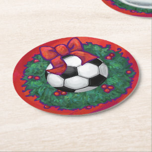 Soccer Ball-julfransen Underlägg Papper Rund