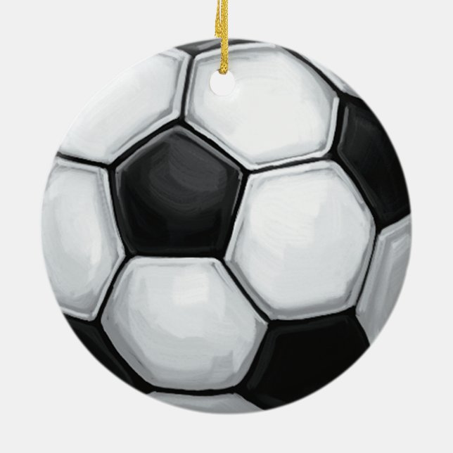 Soccer Ball Julgransprydnad Keramik (Baksidan)