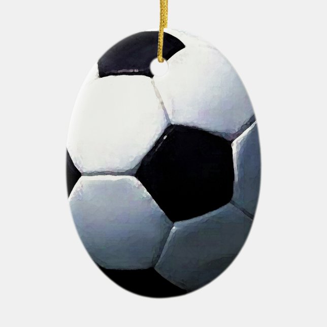 Soccer Ball Julgransprydnad Keramik (Framsidan)