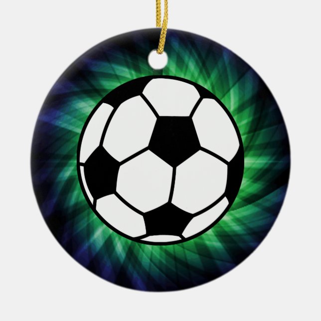 Soccer Ball Julgransprydnad Keramik (Framsidan)