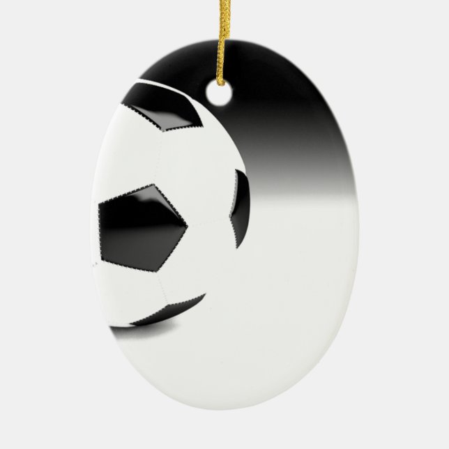 Soccer Ball Julgransprydnad Keramik (Framsidan)